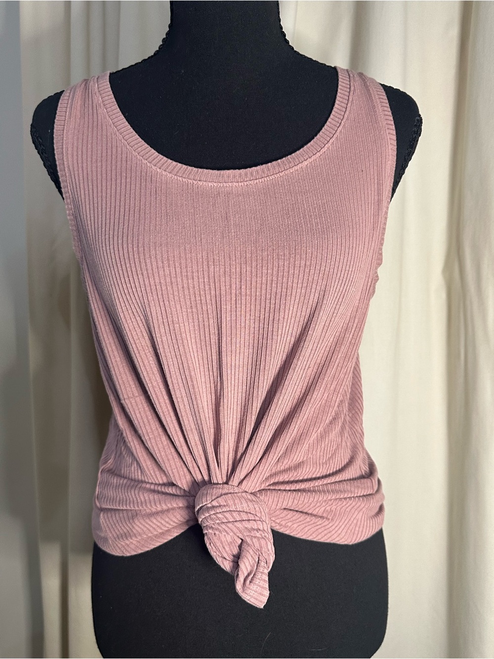 American Eagle Outfitters Ribbed Scoop Tank - Blush Pink